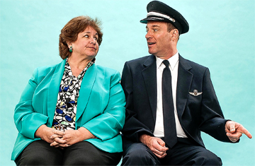 Elizabeth Dimon and Tom Wahl in City Theatre's 2015 Summer Shorts production of Flare by Edith Freni. Photo by George Schiavone.