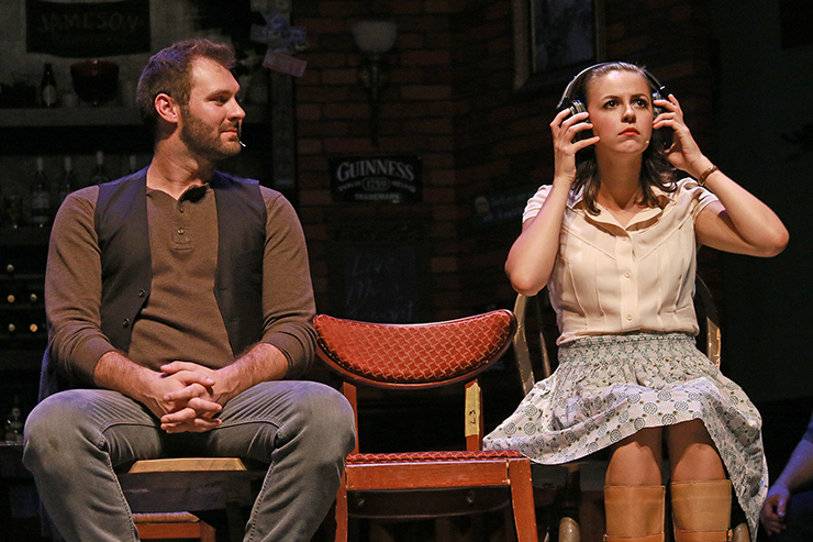 Ben Hope and Elizabeth Nestlerode star in ONCE at Actors' Playhouse at the Miracle Theatre. Photo by Alberto Romeu.