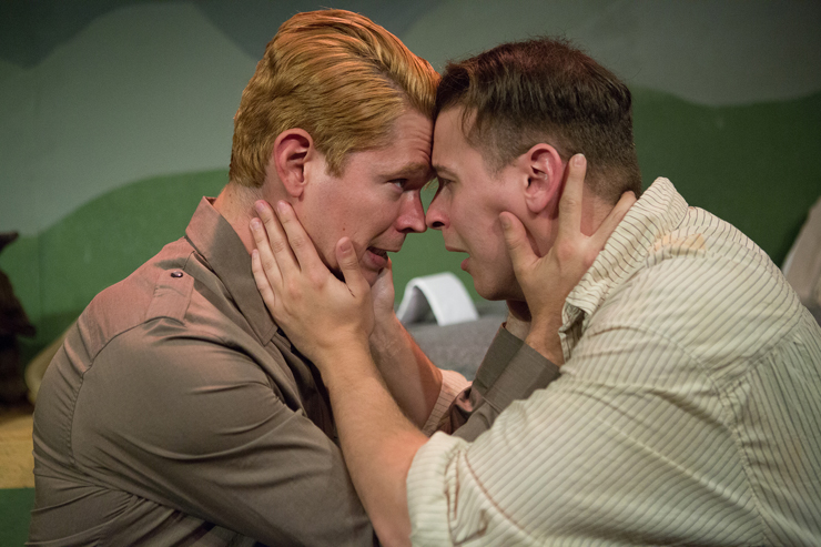 Rolfe Gruber (Jordan Armstrong) and Johan (Sahid Pabon) must keep their love affair secret with the Nazi takeover of Austria looming. Photos:
Wentzler Photography.