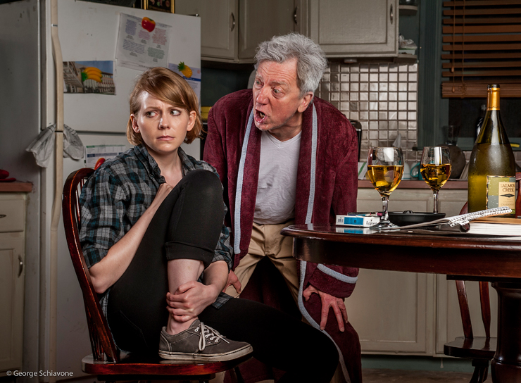 Tom Aulino as David and Rebecca Behrens as Ella in GableStage's