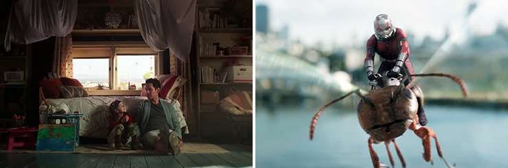 LEFT: Abby Ryder Fortson, Paul Rudd.<br>
RIGHT: Paul Rudd.