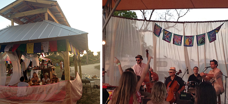 LEFT: Tea Ceremony Tent at the Zen Village Station. RIGHT: The French Horn.