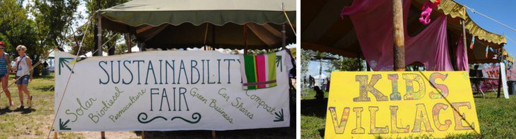 LEFT: Sustainability Fair. RIGHT: Kids Village. (Photos: Carolina Sarmiento)