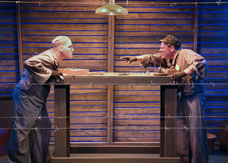 Mike Westrich and Michael McKeever in Island City Stage’s The Timekeepers
