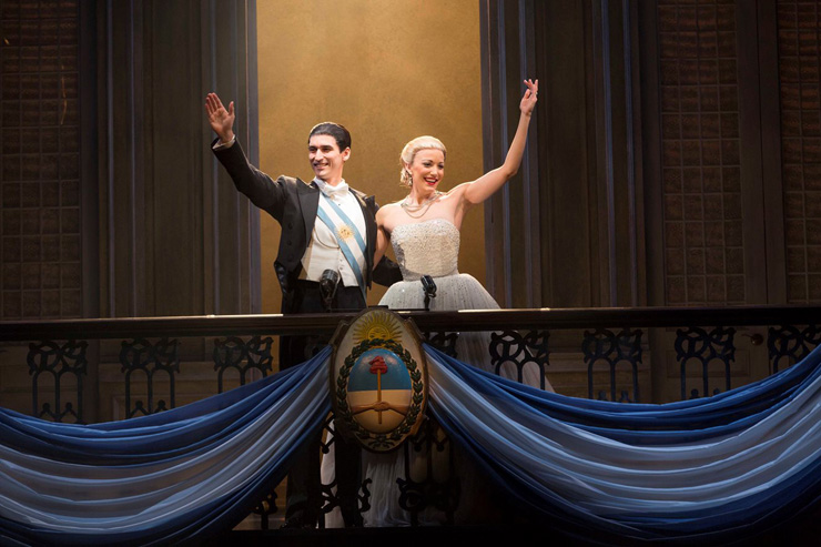 Sean MacLaughlin as Juan Peron and Caroline Bowman as Eva Peron in the National Tour of Evita