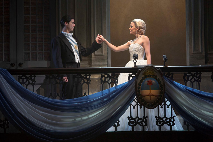 Sean MacLaughlin as Juan Peron and Caroline Bowman as Eva Peron in the National Tour of Evita