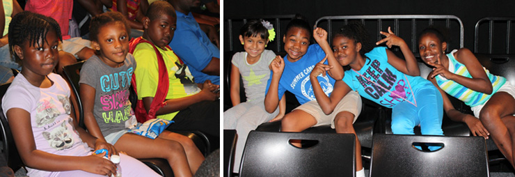 LEFT: The kids are ready for showtime. RIGHT: Excited to be at the Arsht Center.