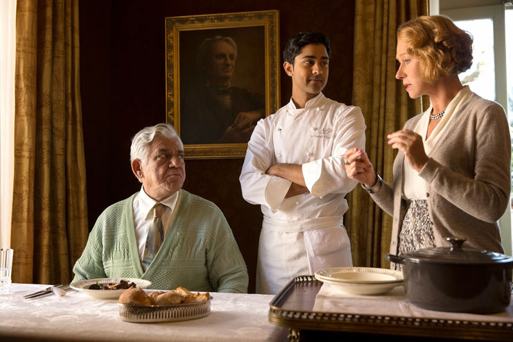 From Left: Om Puri, Manish Dayal, Helen Mirren