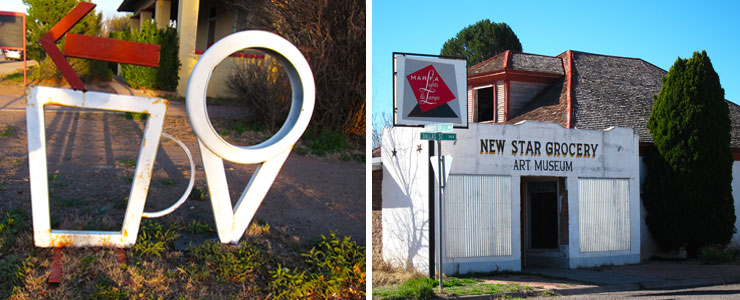 LEFT : Even the signs are clever: coffee and laundromat this way. 
Right : New Star Grocery Art Museum.