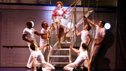 Mychal Phillips as Erma and Ensemble in ANYTHING GOES.