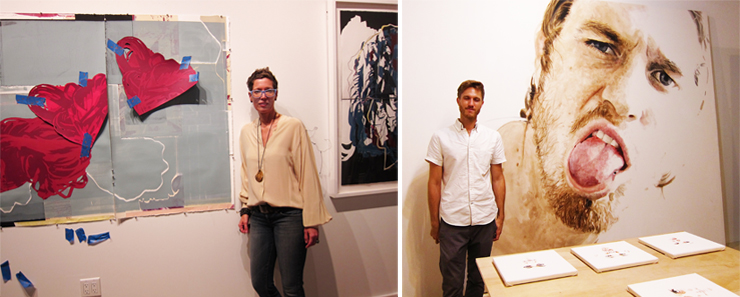 LEFT: Artist Bianca Pretorius (Laundromat) with unfinished series piece 