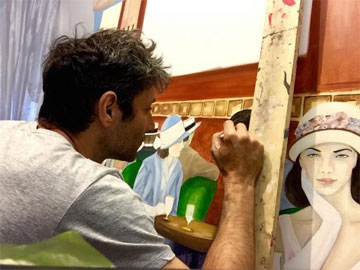 Courtesy of Conde Contemporary.<br> Andres Conde in his studio.