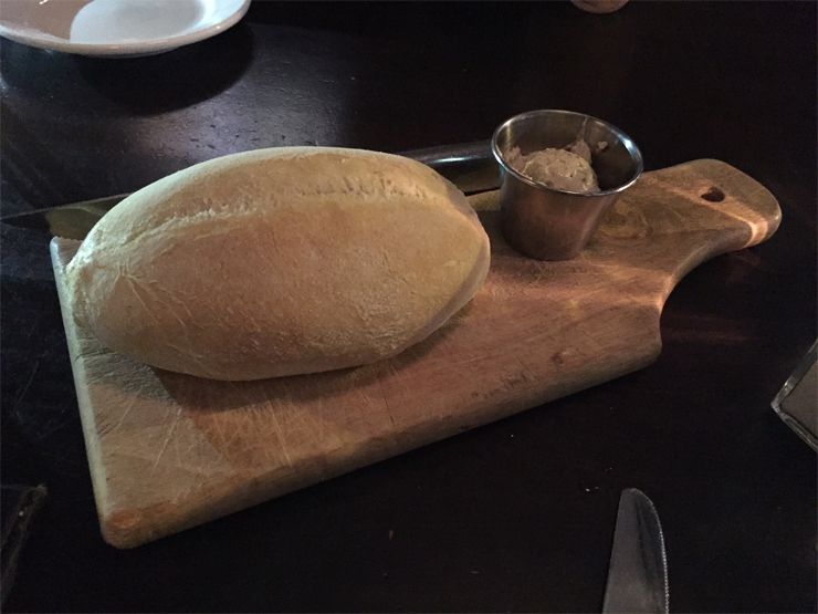 Bread and pecan butter.