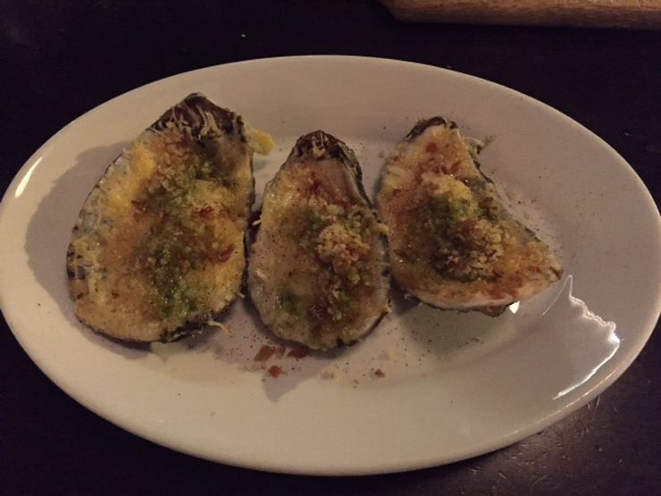 Oven roasted oysters.