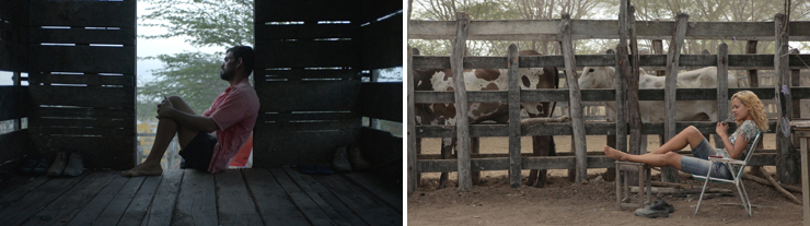 LEFT: Juliano Cazarré. RIGHT: Maeve Jinkings.