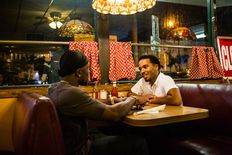 Trevante Rhodes, André Holland <br/> Photo courtesy A24 Films.