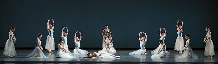 Miami City Ballet dancers in Serenade. Choreography by George Balanchine. Photo:Gene Schiavone.
