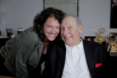 Ferne Pearlstein and Mel Brooks during shooting of 