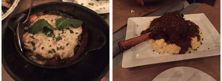 Left: Sniye | Right: Lamb shank - Photos by Ed Fisher