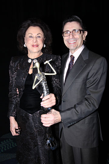 Drucker at the Miami Beach Arts Gala with Miami City Ballet's longtime artistic director Edward Villela.