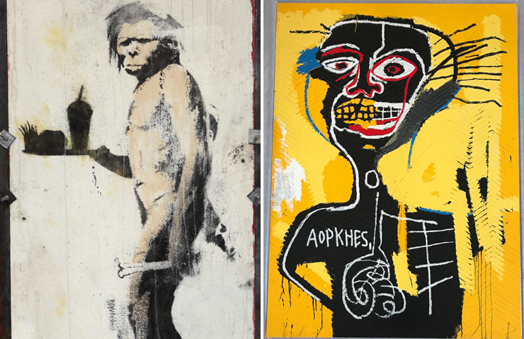 LEFT: Banksy. RIGHT: Basquiat.<br>Photo provided by the Sagamore.