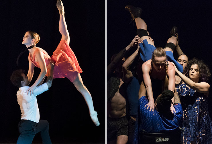 LEFT: Dimensions Dance Theatre of Miami | RIGHT: Pioneer Winter Collective - photos by Mitchell Zachs