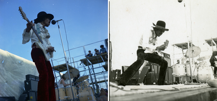 Photo: LEFT: Jimi Hendrix, RIGHT: Jimi Hendrix. Photo Credit: Ken Davidoff.