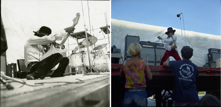 Photo: LEFT: Jimi Hendrix, RIGHT: Jimi Hendrix, Photo Credit: Ken Davidoff.