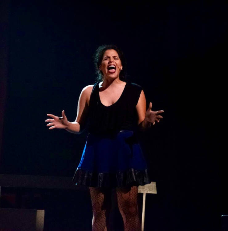 Samantha Villarroel belts out a song in