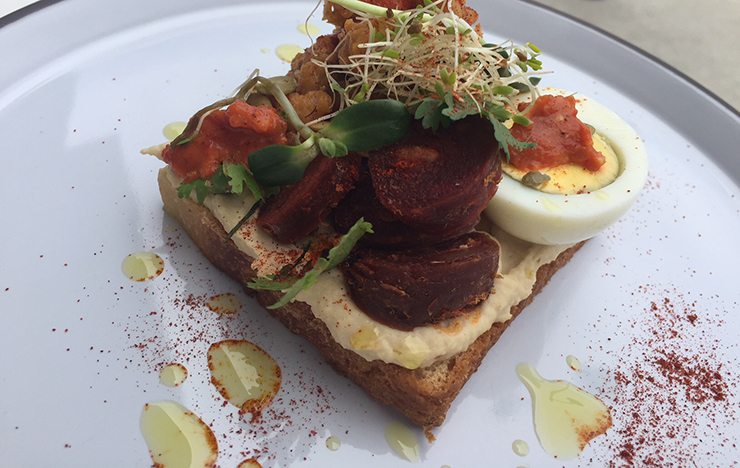 Garbanzo and Chorizo Toast.