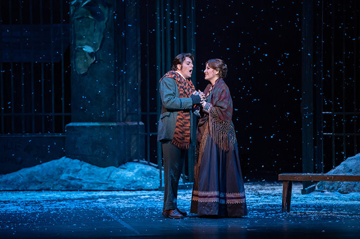 Making his FGO and U.S. debut, tenor Alesandro Scotto di Luzio as Rodolfo with Adrienn Miksch as Mimi in Florida Grand Opera's