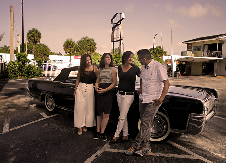 Tanya Bravo: Executive Artistic Director of Juggerknot Theatre Company | Mia Rovegno: Director for Miami Motel Stories Mimo <br>
Avra Jain: Founder of the Vagabond Group | Juan C. Sanchez: Playwright for Miami Motel Stories MiMo - Photos Credit: Pedro Portal