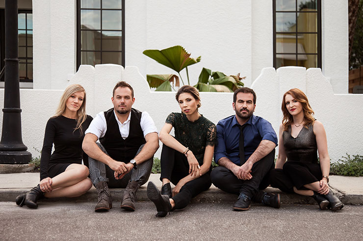 From left, Laura Metcalf (cello), Louis Levitt (bass), Sarah Whitney (violin), Sami Merdinian (violin) and Angela Pickett (viola) of Sybarite5. Photo by Matthew Holler