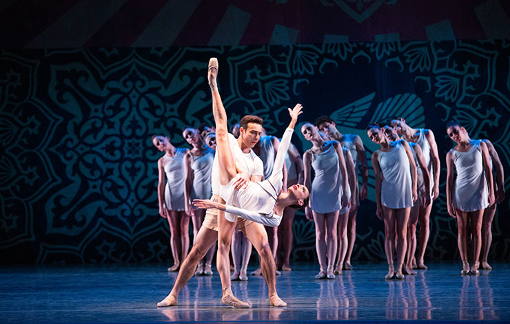 Nathalia Arja and Renato Penteado with Miami City Ballet dancers in Heatscape. Choreography by Justin Peck. Photo by Alexander Iziliaev.