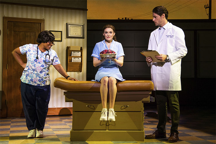 Rheaume Crenshaw, Christine Dwyer and Steven Good in the National Tour of Waitress. Photo Credit Philicia Endelman.