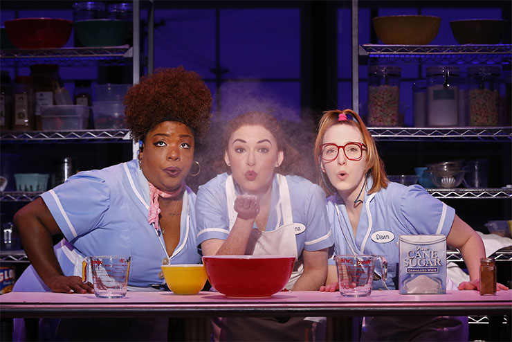 Maiesha McQueen, Christine Dwyer and Ephie Aardema in the National Tour of Waitress. Photo Credit Geoff Burke.