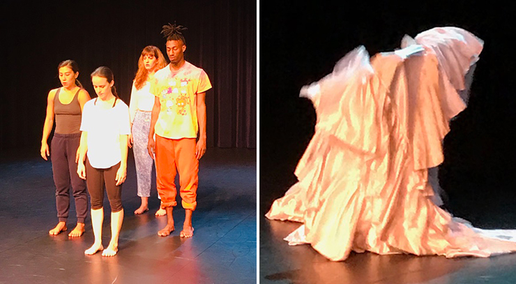 LEFT: The four dancers are: Ivonne Batanero, Rayne Raney, Britney Tokumoto and Katie Stirman. RIGHT: From her newest work in progress.