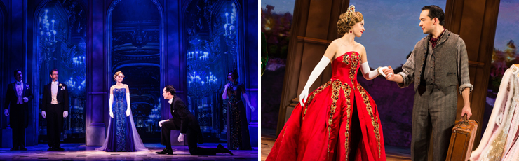 Photo (LEFT): Lila Coogan (Anya), Stephen Brower (Dmitry) and the company of the National Tour of