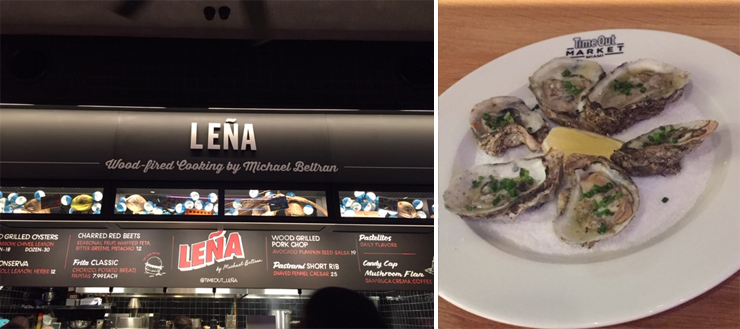 LEFT: Leña by Michael Beltran. RIGHT: Wood grilled oysters.