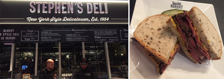LEFT: Stephen's Deli. RIGHT: Pastrami on rye.
