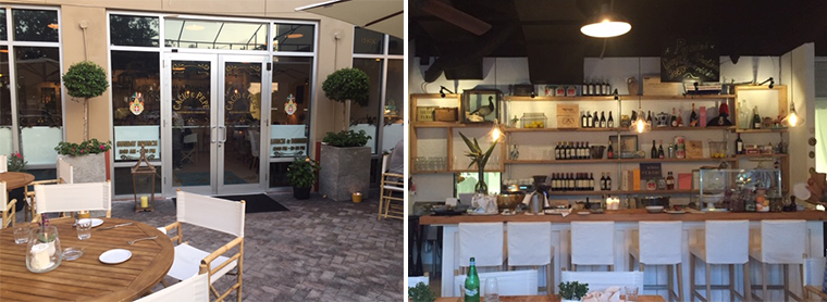 LEFT: Restaurant entrance and patio seating. RIGHT: Interior bar seating.
All photos by: Paul Petrella