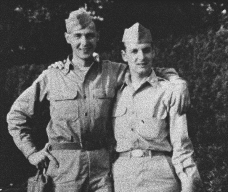 Two male soldiers, circa WWII, courtesy First Run Features