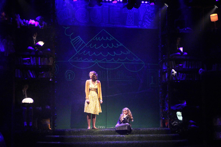 Miss Honey (Katie Duerr) and Matilda (Alejandra Bess) are deep in thought in Area Stage Company's production of Matilda The Musical.<br>
Photo: John Rodaz.