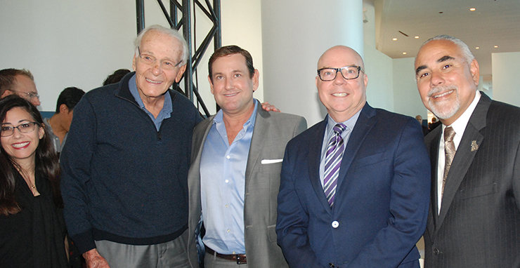 Norman Braman with Miami Beach officials, Micky Steinberg, MIchael Góngora, David Richardson and Jimmy Morales