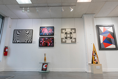 Works on display at Latin Art Core Gallery includes art by Jorge Formes and Sandu Darie