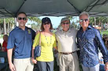 Miami Beach Commissioner Mark Samuelian, Chris and Manny Meland and Ray Ray Breslin at Artscape Concert Series in Collins Park.