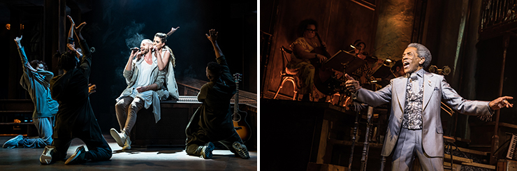 LEFT: Aaron LaVigne and Jenna Rubaii and the company of the North American Tour of