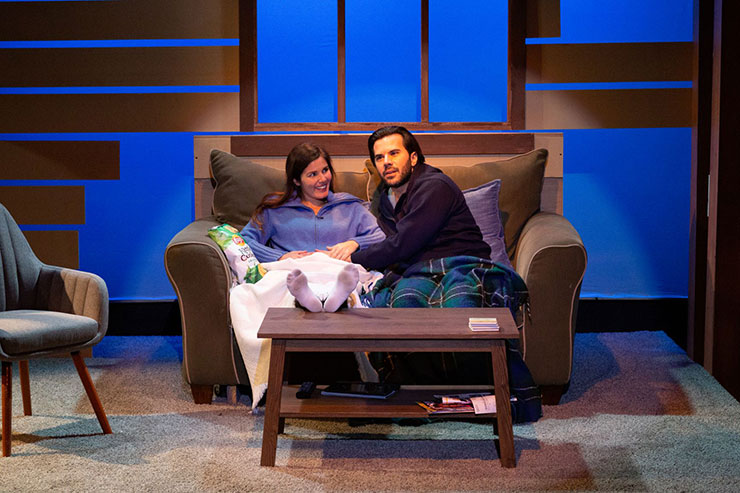 From left to right, Tara (Gaby Tortoledo) and Elliott (Israel Vinas) begin to bond. Photo Credit Matthew Tippins.