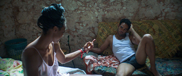 Evelyn Castroda O'Farrill and Yonah Acosta in a scene from