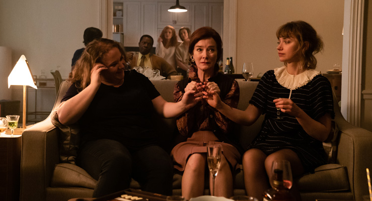 (Front): Danielle Macdonald as Madeleine, Valerie Mahaffey as Mme Reynard and Imogen Poots as Susan. | (Middle): Daniel Di Tomasso as Tom and Isaach de Bankolé as Julius. | (Back): Michelle Pfeiffer as Frances Price and Susan Coyne as Joan in
